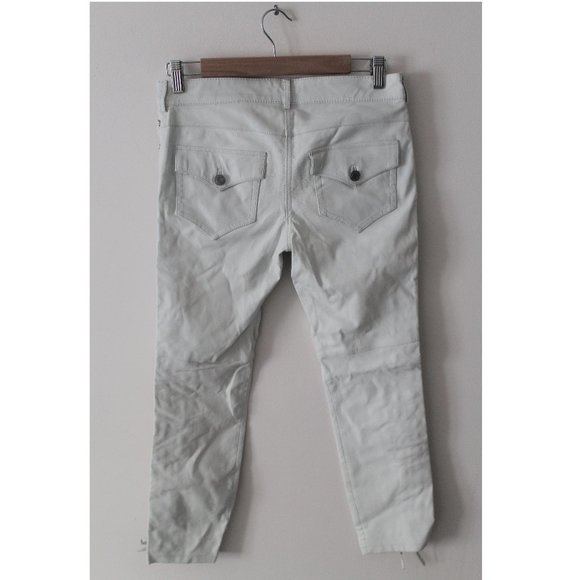 Isabel Marant for H&M Lace Up Leather Pants 26" / Size 6 / White Cigarette Fit - Picture 5 of 8